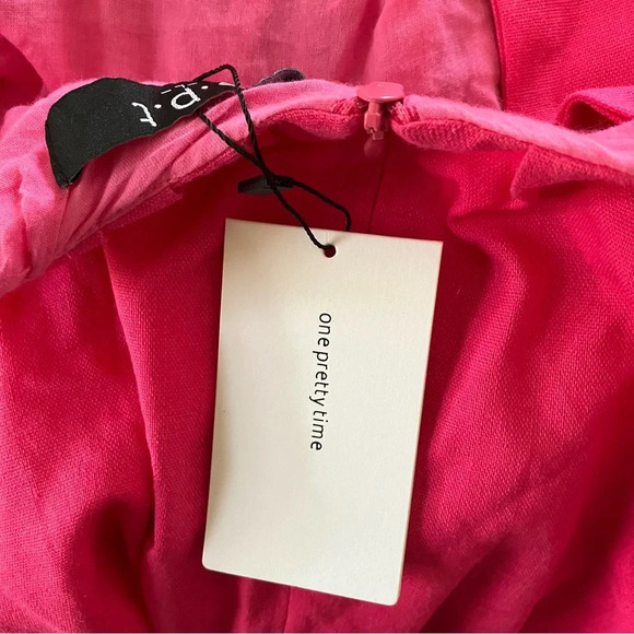 OPT April Scalloped Cutout Dress Barbie Hot‎ Pink Large NWT - Picture 10 of 10